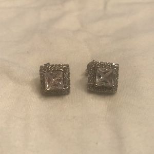 square diamond earrings